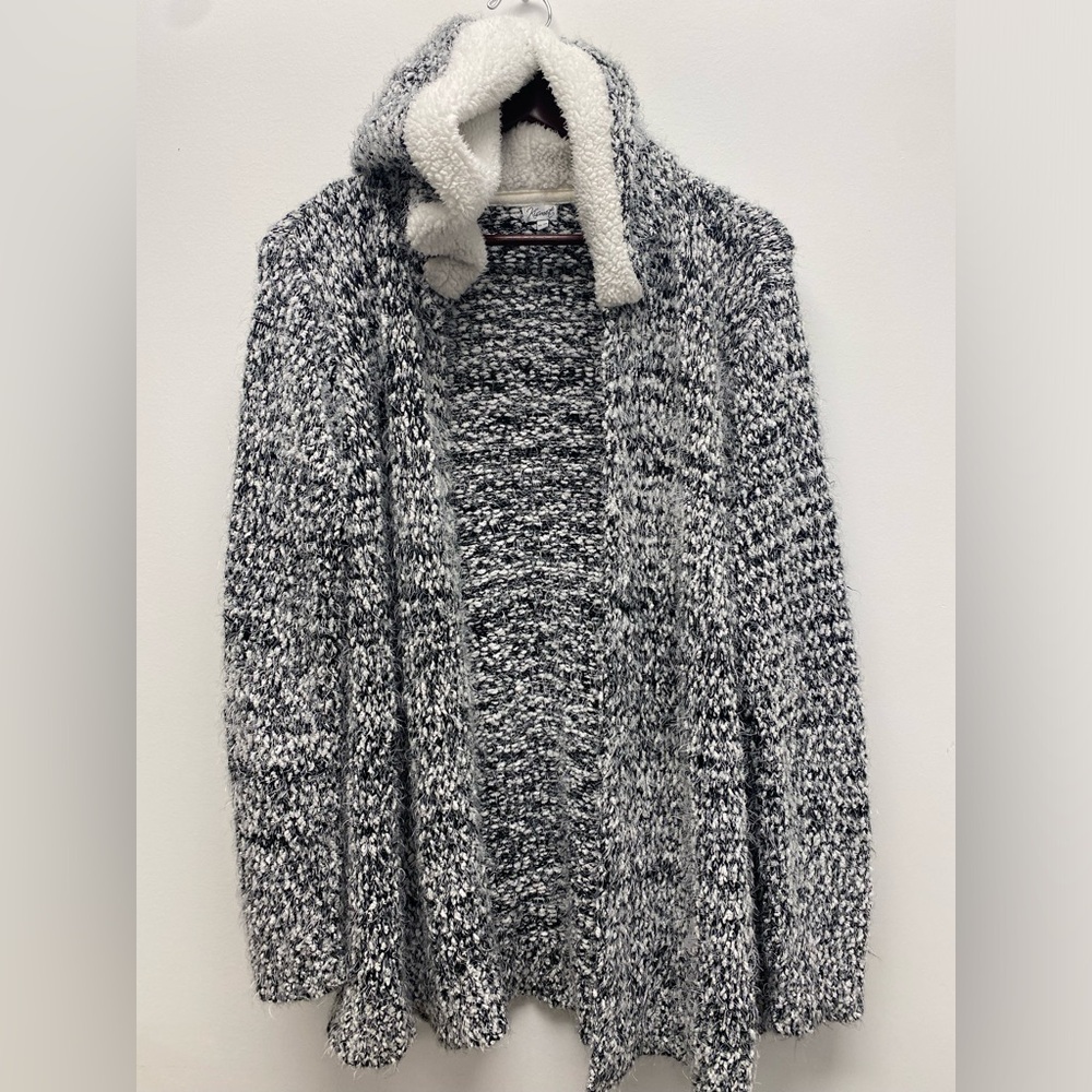 Kismet Black and White Knit Cardigan